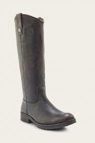 Frye Melissa Double Sole Button Lug Tall - Antiqued-black