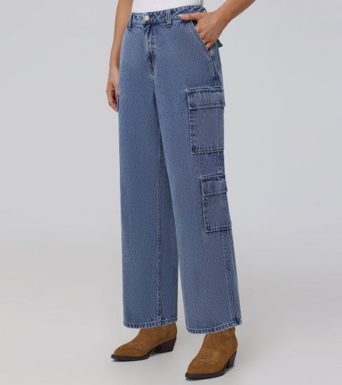 Frye High Rise Utility Cargo Jeans - High Rise Utility Cargo Jeans - Click Image to Close
