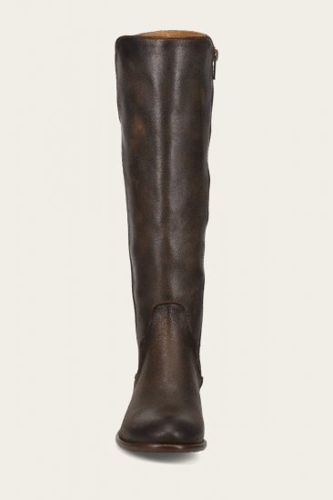 Frye Carson Piping Tall Wide Calf - Chocolate - Click Image to Close