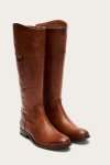 Frye Melissa D Ring Tall Wide Calf - Caramel