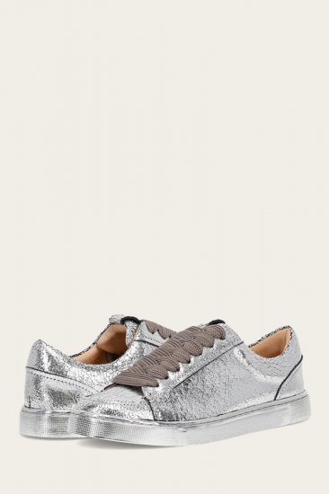 Frye Ivy Court Low Lace Sneaker - Silver-mirror - Click Image to Close