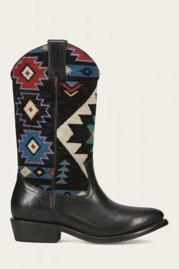 Frye Billy Pull On Southwest - Black-sw - Click Image to Close