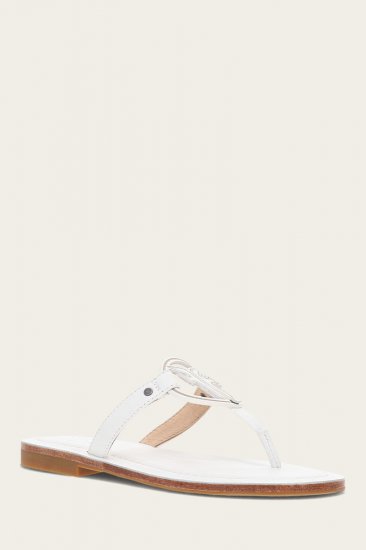 Frye Taylor Logo Sandal - White - Click Image to Close