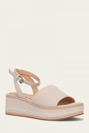Frye Joy Ankle Strap Platform Sandal - Ivory