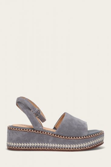 Frye Joy Ankle Strap Platform Sandal - Blue-ash - Click Image to Close