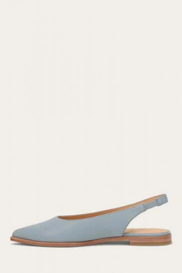Frye Kenzie Slingback Flat - Steel-blue - Click Image to Close