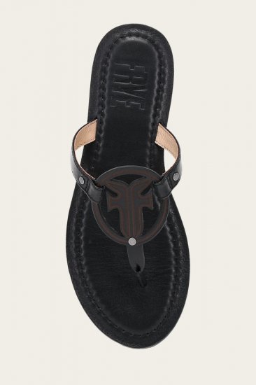 Frye Taylor Logo Sandal - Black - Click Image to Close