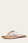 Frye Ava Fringe Sandal - White