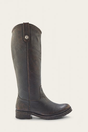 Frye Melissa Double Sole Button Lug Tall - Antiqued-black - Click Image to Close