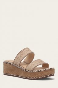 Frye Joy Woodstock 2 Band Platform Slide - Natural--almond