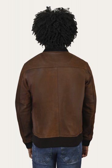 Frye Classic Leather Bomber Jacket - Classic Leather Bomber Jacket - Click Image to Close