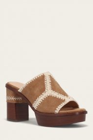 Frye Pipa Crochet Platform Sandal - Almond