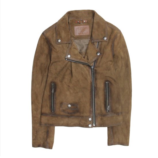 Frye Dark Taupe Biker Jacket - Frye Dark Taupe Biker Jacket - Click Image to Close