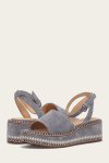 Frye Joy Ankle Strap Platform Sandal - Blue-ash