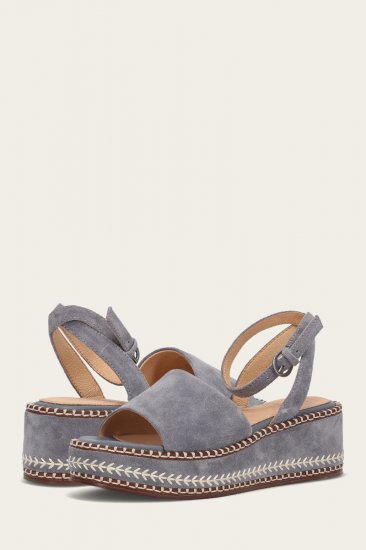 Frye Joy Ankle Strap Platform Sandal - Blue-ash - Click Image to Close