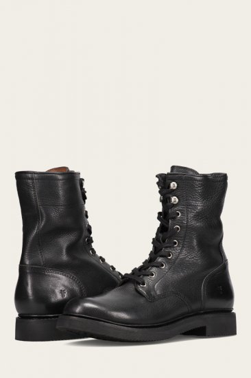 Frye Dean Combat Lace Up - Black - Click Image to Close