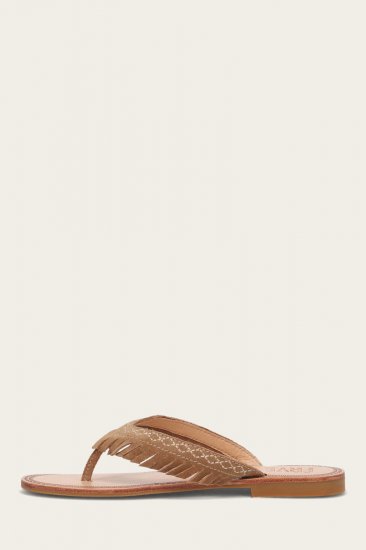 Frye Ava Fringe Sandal - Almond - Click Image to Close