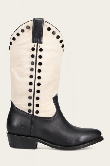 Frye Billy Pull On Stud - Black-ivory - Click Image to Close