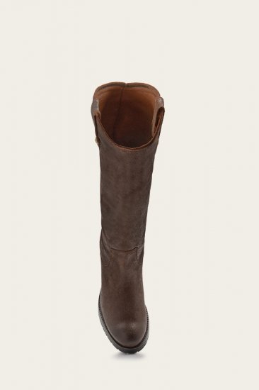 Frye Melissa Double Sole Button Lug Tall - Brown - Click Image to Close