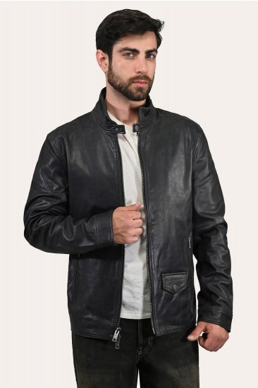 Frye Black Biker Jacket - Frye Black Biker Jacket - Click Image to Close