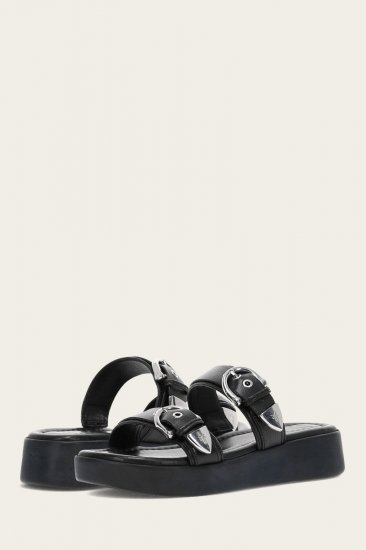 Frye Maya Buckle Sandal - Black - Click Image to Close