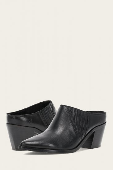 Frye Sara Western Mule - Black - Click Image to Close