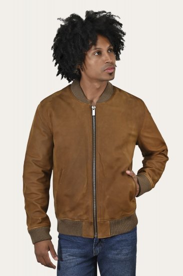 Frye Classic Leather Bomber Jacket - Classic Leather Bomber Jacket - Click Image to Close