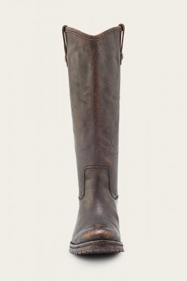 Frye Melissa Double Sole Button Lug Tall - Antiqued-black - Click Image to Close