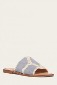 Frye Ava Crochet Slide - Steel-blue