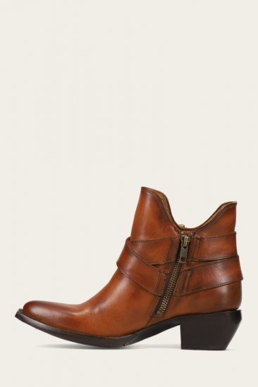 Frye Sacha Multi Strap Bootie - Caramel - Click Image to Close