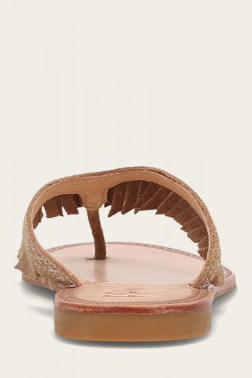 Frye Ava Fringe Sandal - Almond - Click Image to Close