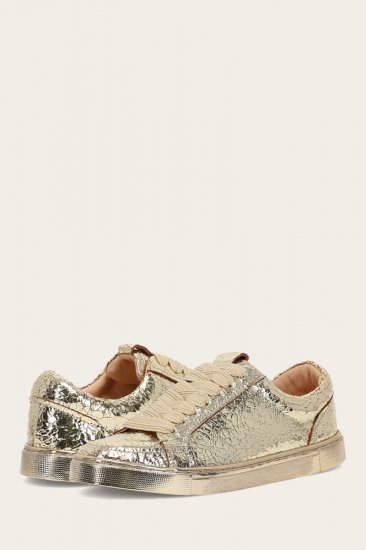 Frye Ivy Court Low Lace Sneaker - Gold-mirror - Click Image to Close