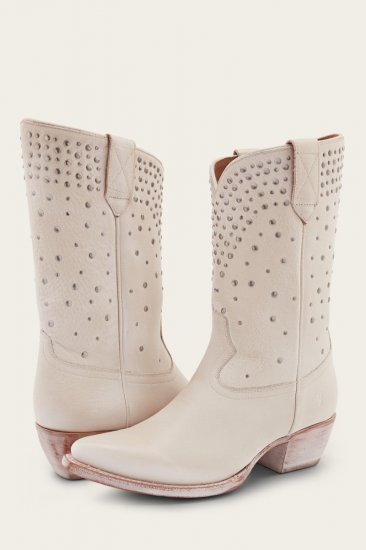 Frye Sacha Mid Stud - White - Click Image to Close