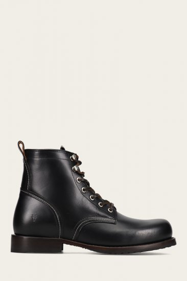 Frye Hudson Workboot Plain Toe - Black - Click Image to Close