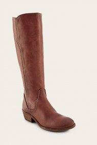 Frye Carson Piping Tall Wide Calf - Redwood