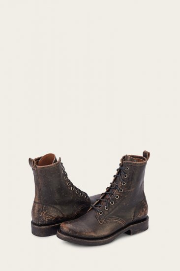 Frye Veronica Combat - Antiqued-black - Click Image to Close