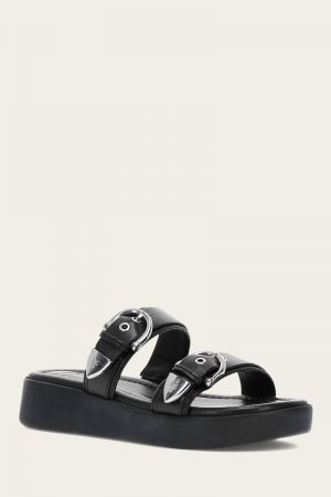 Frye Maya Buckle Sandal - Black