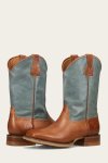 Frye Hauser Roper - Tan-faded-denim
