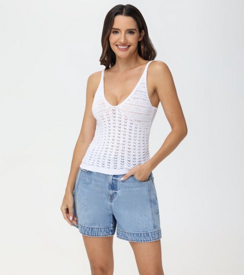 Frye Crochet V-Neck Tank - Crochet V-Neck Tank - Click Image to Close