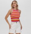 Frye Crochet Striped Halter Neck Tank - Crochet Striped Halter Neck Tank
