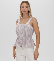 Frye Lace Trim Square Neck Tank - Lace Trim Square Neck Tank