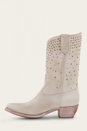 Frye Sacha Mid Stud - White - Click Image to Close