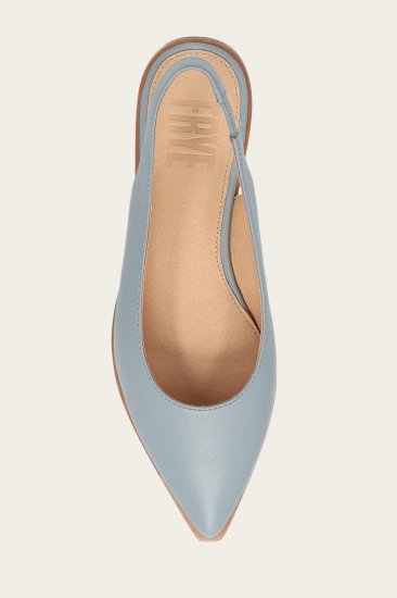 Frye Kenzie Slingback Flat - Steel-blue - Click Image to Close