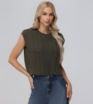 Frye Distressed Cable Sweater Vest - Distressed Cable Sweater Vest