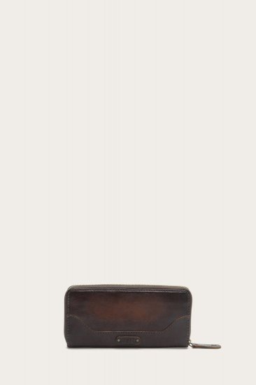 Frye Melissa Zip Around Wallet - Dark Brown - Click Image to Close