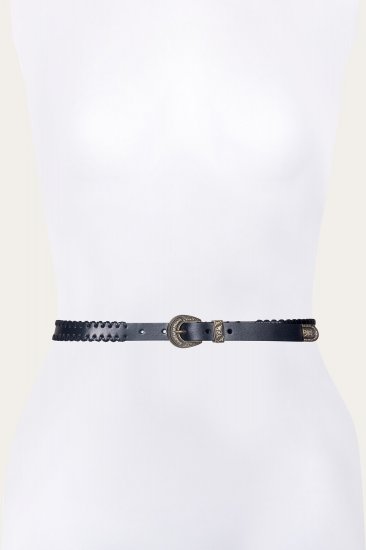 Frye 20mm Belt With 3 Pc Buckle Set & Leather Laced Edge - 20mm Belt With 3 Pc Buckle Set & Leather Laced Edge - Click Image to Close