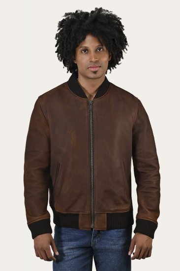Frye Classic Leather Bomber Jacket - Classic Leather Bomber Jacket - Click Image to Close