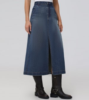 Frye Seamed Denim Maxi Skirt - Seamed Denim Maxi Skirt