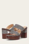 Frye Pipa Woodstock 2 Band Platform Sandal - Grey-sky