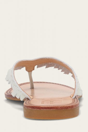 Frye Ava Fringe Sandal - White - Click Image to Close